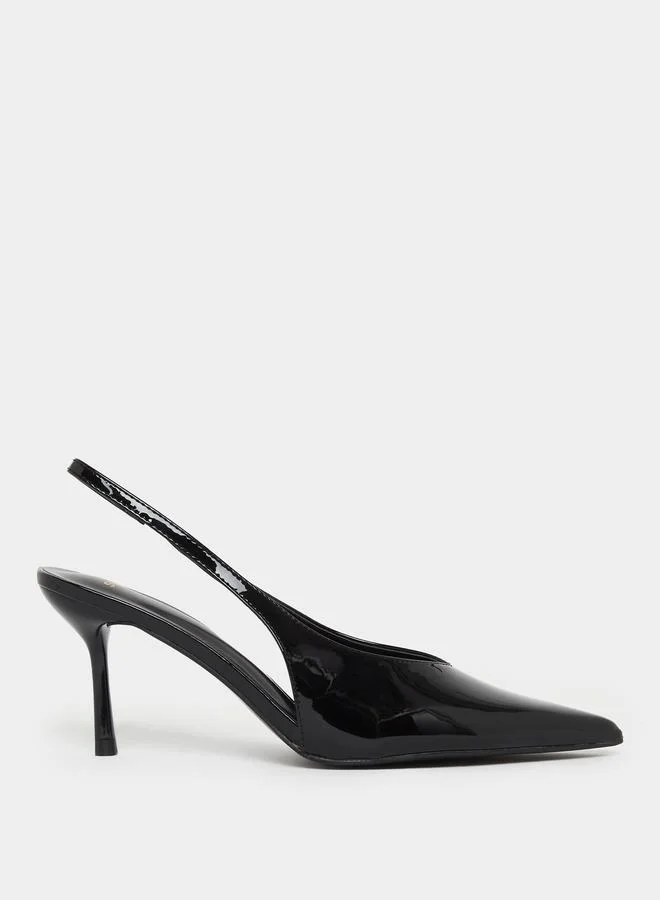 Styli Women Black Slingback Shoes